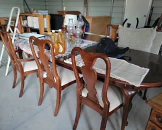 Cherry dining table with 6 chairs