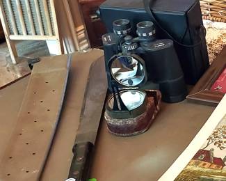 U.S.Military"Ontario"Knife, WWII Compass, "Jason" Binoculars