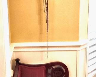 Antique Corner Chair, Dutch "Zaan" Wall Clock