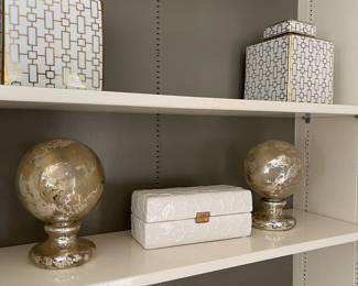 Mercury Glass, porcelain box, decorative porcelain boxes