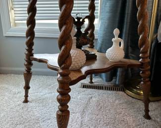 Quarter Sawn Side Table with Barley Twist Legs