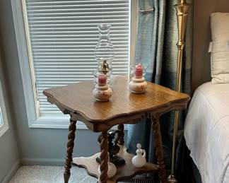 Quarter Sawn Side Table with Barley Twist Legs