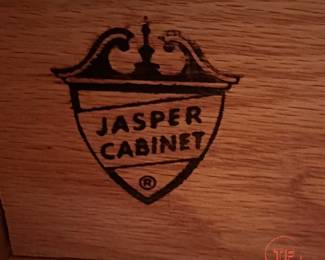 Vintage JASPER CABINET Drop Front Secretary with Display Cabinet