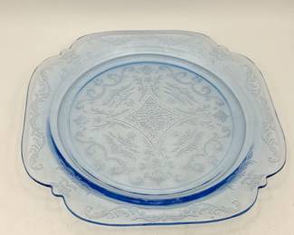 Blue depression glass 