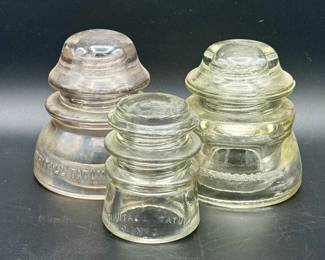 https://ctbids.com/estate-sale/31612/item/3566523/3-Clear-Glass-Insulator-Caps-Hemingray-Whitall-Tatum
