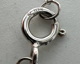 10 karat white gold necklace stamped 10K