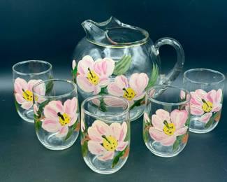 Handpainted Floral Pitcher & (5) Glasses
https://ctbids.com/estate-sale/31612/item/3566050/Handpainted-Floral-Pitcher-5-Glasses