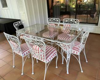 Wrought iron patio table and chairs