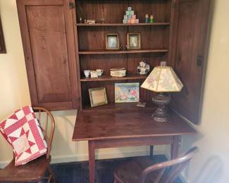 Antique desk and hutch