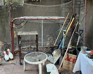 Hockey Gear and Garden Tools