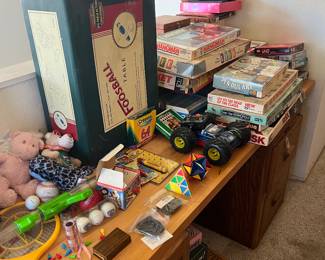 Games, Oak file cabinets