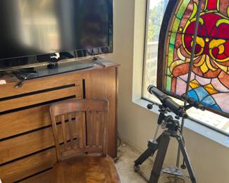 Telescope, TV, Midcentury dresser