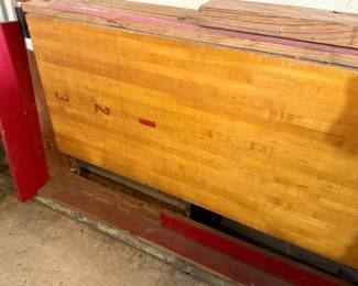 very long shuffle board - would make a fun bar top