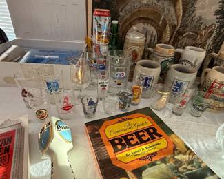 Collection of beer glasses/steins
