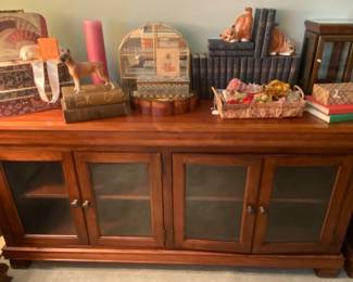 A pair of low display cabinets - wonderful statement pieces - excellent condition. Great for books or your collections.