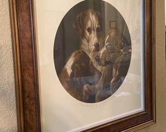 W.T. Davey  “The Fathers of the Pack - Hounds of the Pytchley Hunt” 
Beautifully, beautifully framed!! This is a large piece of art. 