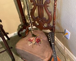 Victorian chair with needlepoint seat