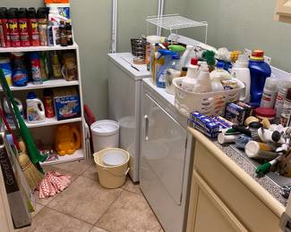 Cleaning products & flying insect spray
Washer and dryer