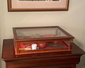 Two drawer chest 
display cabinet