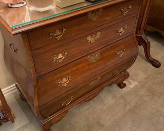 Baker Chippendale style Bombay Mahogany Chest with glass top - There is actually a pair of these. 