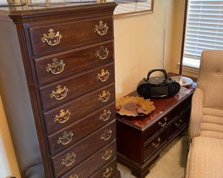 Drexel  eight drawer cherry cabinet - great for lingerie or jewelry or any small collection, Lane Legacy Cherry love chest- hope chest