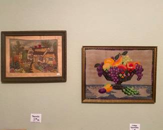 Antique crewel or embroidery art 