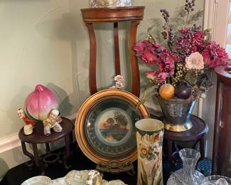 We have a huge collection of display cabinets & display stands
 Crystal biscuit jars 
Bavarian hand painted art
Ginger jars & more