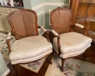 Pair of French provincial cane backed chairs made  by Century Chair Company! Just beautiful! 