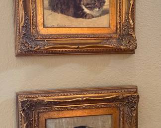 Beautifully framed feline art 