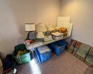 Basement 
Lamps, wreaths, baskets