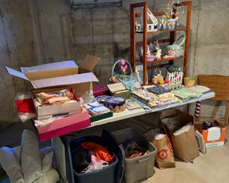 Basement 
Sewing misc., Easter items 