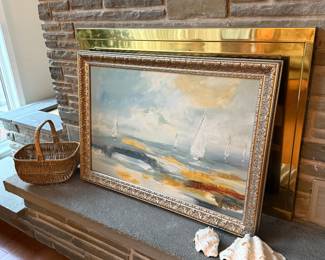 Living Room 
Large coastal painting 