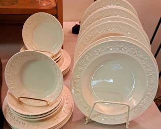 "Wedgwood Embossed Queens Ware" china set