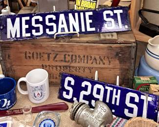 Great St. Joseph collectibles!! South 29th St. and Messanie St. enamel street signs