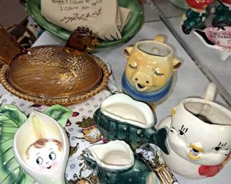 MCM pottery and china. Sugar and creamers