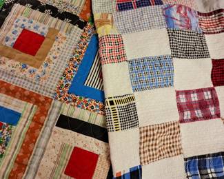 Quilts-modern machine and vintage handmade.