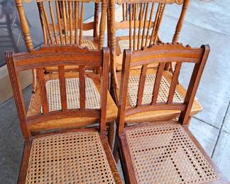 Antique cane bottom chairs