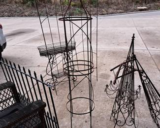 Metal and wire outdoor decor