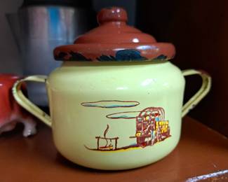 "Monterrey Western Ware" enamel 2 pcs. sugar bowl