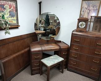 Large selection of antique, modern and MCM furniture. 5 pcs. MCM  bedroom set. 
