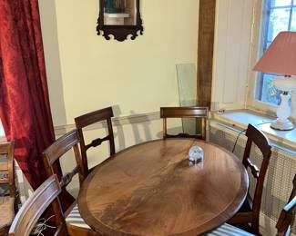 Tilt top table set of six chairs sold separate
