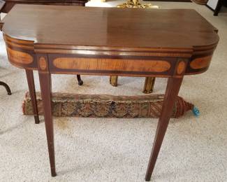 Early Antique Flip top inlaid game table