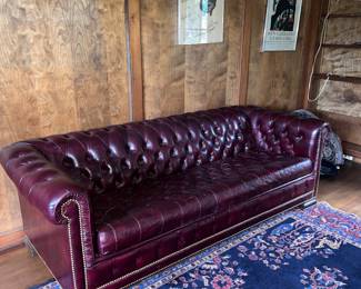 Leather Chesterfield sleeper sofa