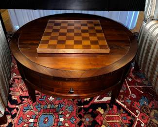 Round R and B end table…chess board separate