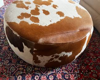 Cowhide ottoman