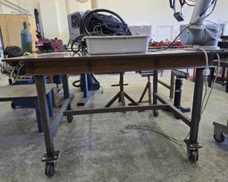 Steel Fabrication Table On Casters