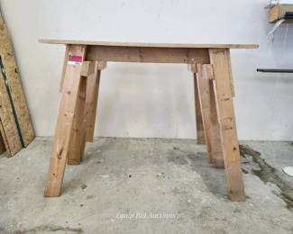 (2) Wood Sawhorses