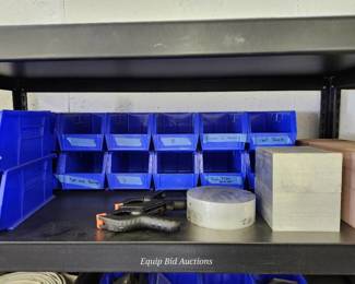 Contents Of Shelf, Including Steel Blocks And Storage Containers