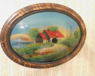 Antique Concave Framed Art