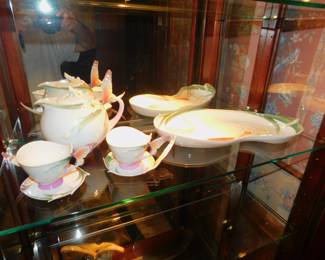 Franz Tea Cups And Tea Pot And Franz Platter